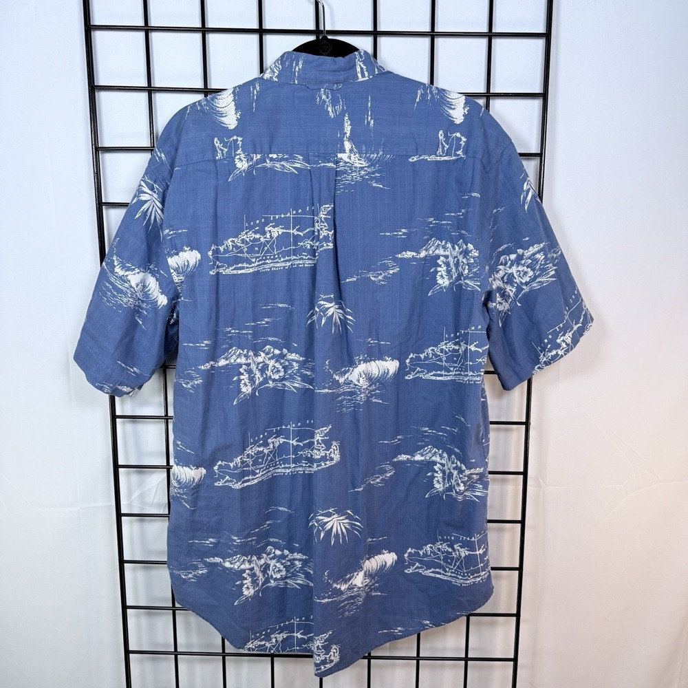 Vintage Tommy‎ Hilfiger S/S Button Down Shirt Mens M Blue Hawaiian 2002 US Open - Picture 3 of 11